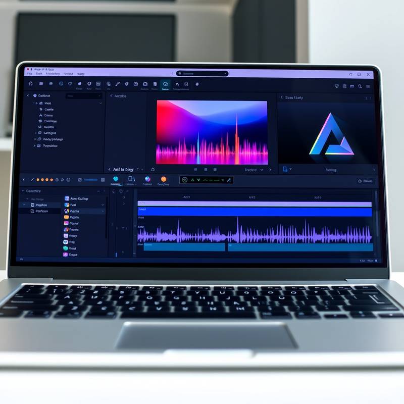 Skjermbilde av Adobe Audition lydredigeringsprogram.